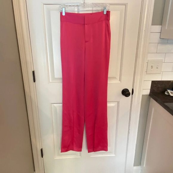 New! Alice + Olivia Jody High Waisted Front Slit Pant Candy Color 33567 - Picture 5 of 16